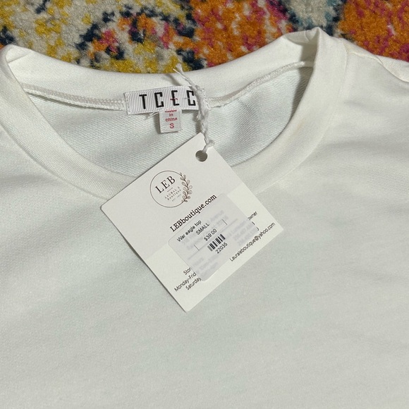 TCEC | NWT Blue Orange Game Day Shirt Puffer Sequin Sleeve Small - Picture 3 of 7